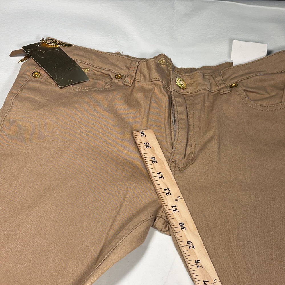 Robins Jean Women Pants 34 Taupe Slim Bootcut Studded USA MSRP $498 New Defects - Picture 10 of 16